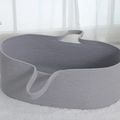 Culla portatile in corda di cotone intrecciata grigio chiaro con maniglie - Cesta Per Neonati Grigia (tappetino Non Incluso) 70*40*25