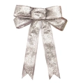 15cm silberne Glitzer-Weihnachtsschleife für Christbäume und festliche Party-Dekorationen - 15cm Silberne Schleife
