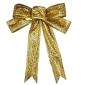 Glitzernde goldene Schleife 15cm für Weihnachtsbaum und festliche Partydekoration - 15cm Goldene Schleife