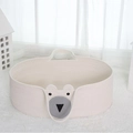 Cesta neonato in corda di cotone con ricamo orso polare e manici per il trasporto - Cesta Per Cuccioli A Forma Di Orso Polare (tappetino Non Incluso) 70*40*25