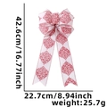 Fiocco per albero di Natale bianco con motivi damascati rossi e misure 42,6cm x 22,7cm - Motivo Damascato Bianco