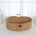 Cesta neonato in corda di cotone kaki con decorazione a forma di orsetto di peluche - Cestino Per Neonati A Forma Di Orsetto Color Kaki (tappetino Non Incluso) 70*40*25