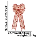 Fiocco natalizio bianco crema con renne rosse e fiocchi di neve, misura grande 42,6 cm - Stampa Albero di Natale e Renna