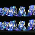 Nastro di Natale blu a LED con fiocchi dorati e rete luminosa decorativa - 1m / Luce Colorata Blu