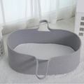 Culla portatile in corda di cotone intrecciata grigia con materasso per neonati - Cesta Per Neonati Grigia (con Imbottitura In Schiuma) 70*40*25