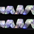 Nastro LED in rete d'argento con stelle e lune e luci colorate per decorazioni natalizie - 1m / Stella Luna d'Argento Luce Colorata