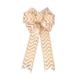 Fiocco di Natale decorativo in oro e bianco con motivo chevron per pacchi regalo - Oro Fiocco a Costine