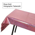 Mantel holográfico oro rosa impermeable con acabado láser metálico para decoración - 1m*2.7m Mantel Láser Oro Rosa