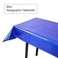 Mantel desechable de PET azul láser con acabado holográfico brillante para eventos fiesta - Mantel Láser Azul Oscuro 1m*2.7m