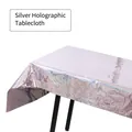 Glossy silver holographic PET disposable tablecloth for wedding and birthday parties - 1m*2.7m Silver Laser Tablecloth