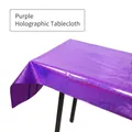 Glossy laser purple PET disposable tablecloth with a shimmering reflective finish - 1m*2.7m Purple Laser Tablecloth
