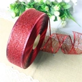 Sparkling red Christmas mesh ribbon roll with glitter finish for holiday tree decoration - Size 100 / Red