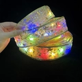 Weihnachts-LED-Band mit goldenen Sternen und bunten Lichtern für Christbaumdeko - 1m / Bronzierendes Gold (Buntes Licht)