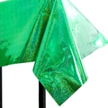 Glossy emerald green laser holographic PET tablecloth with sparkling metallic finish - 1m*2.7m Green Laser