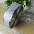 Sparkling silver glitter ribbon roll for Christmas tree decor and gift wrapping - Size 100 / Silver