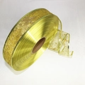 Nastro di Natale dorato trasparente con stelle glitterate e motivi decorativi - Oro