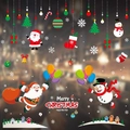 Detail view of festive window stickers featuring Santa Claus and snowman motifs - HYC-61-62