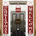 Lot de bannières de Noël à carreaux rouges et noirs pour décoration de porte festive - Style Merry Christmas & Welcome (003)