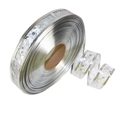 Nastro natalizio trasparente argento con stelle dorate, fiocchi di neve e bordo animato - Nastro Argentato 2.5cm 100 Yards