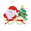 Weihnachts-Brillengestell mit 3D-Weihnachtsmann und glitzerndem grünem Weihnachtsbaum - Weihnachtsmann-Baum-Brille