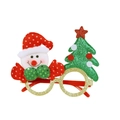Weihnachts-Brillengestell mit 3D-Schneemann und festlicher Tannenbaum-Deko - Rotgesicht-Schneemann-Baum-Brille