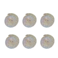 6er-Pack silberne Laser-Glitzer-Spirale Hängedekorationen für festliche Party-Decken-Deko - Silber