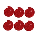 6er-Pack rote Glitzer-Brustaufkleber für festliche Party- und Hochzeitsdekoration - Rot
