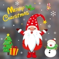Christmas window decals with gnome, tree, and snowman for holiday party decoration - Yellow Wishes Collage (HYC 009)