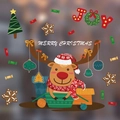 Christmas reindeer wall sticker with red hat and Joy Merry Christmas greeting theme - Cute Reindeer Joy (HYC 004)