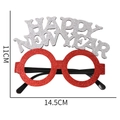 Sparkly red Happy New Year glasses with silver lettering for festive party photo props - Happy New Year Style - Silver