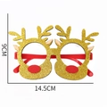 Christmas party glasses in gold reindeer antler design with red plastic frames - Golden Antlers Style
