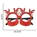 Monture de lunettes renne de Noël rouge pailleté avec bois pour photos de fête festive - Lunettes de Noël Bois de Renne Rouges