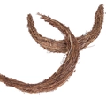 Ghirlanda natalizia a forma di luna in rattan naturale fatta a mano per decorazioni - Anello Nudo Luna / Marrone chiaro
