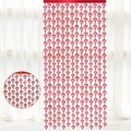 Metallic red diamond-shaped foil curtain for party backdrop and home decoration - 1*2m Red Tinsel Diamond Curtain