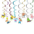 Decorazioni a spirale con animali colorati come leone e giraffa per feste di compleanno - Spirale Singola + Banner Elefante
