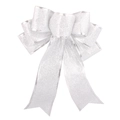 Fiocco natalizio argento glitterato da 20cm con strati graduati per decorazioni festive - 14*20cm / Argento