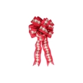 Fiocco per albero di Natale con motivo scozzese rosso e verde e bordi in nastro rosso - Bouquet