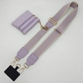 Lavender phone crossbody strap with adjustable gold buckle and matching coin purse pouch - Light Purple Strap Golden Hook And Pouch
