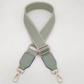 Adjustable sage green canvas shoulder strap with gold metal buckles for crossbody bags - Sage Green with Green Leather