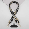 Adjustable geometric arrow patterned phone strap with gold metal hooks and connectors - 款式三(带T型垫片)