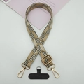 Adjustable jacquard weave shoulder strap with black arrow patterns and gold hardware - 款式四(带T型垫片)