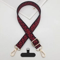 Cordino per telefono intrecciato regolabile con motivo rosso-nero e ganci dorati - Stile Spina di Pesce Rosso e Nero (Stile 1)