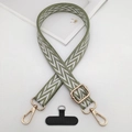 Cordino per telefono intrecciato verde oliva e bianco con cinturino regolabile e ganci - Stile Onde Verde Oliva (Stile 3)