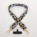 Cordón ajustable para móvil con estampado de leopardo y ganchos dorados en blanco roto - Blanco Roto (Gancho Dorado + Junta)