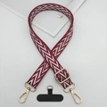 Cordino per cellulare intrecciato bordeaux regolabile con motivo a onde bianche e oro - Stile Onde Rosso Vino (Stile 4)