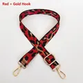 Cordón ajustable para móvil con estampado leopardo rojo, ganchos dorados y pieza de unión - Rojo (Gancho Dorado + Junta)