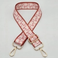 Detail of adjustable floral strap with pink cherry blossom pattern and gold lobster clasps - Pink & White Sakura (C28)