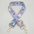 Verstellbarer Schultergurt mit Blumenmuster in Blau und Lila und goldfarbenen Metallhaken - Goldener Haken / Lila & Blau Floral (C22)