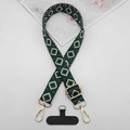 Detalle de cordón ajustable para móvil con patrón de diamantes y hebilla de metal - Rombo Verde Oscuro Blanco Negro (Estilo 1)