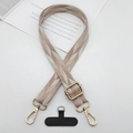 Détail de la sangle géométrique réglable avec boucles dorées et patch de téléphone - Vague Losange Rose Beige Blanc (Style 9)